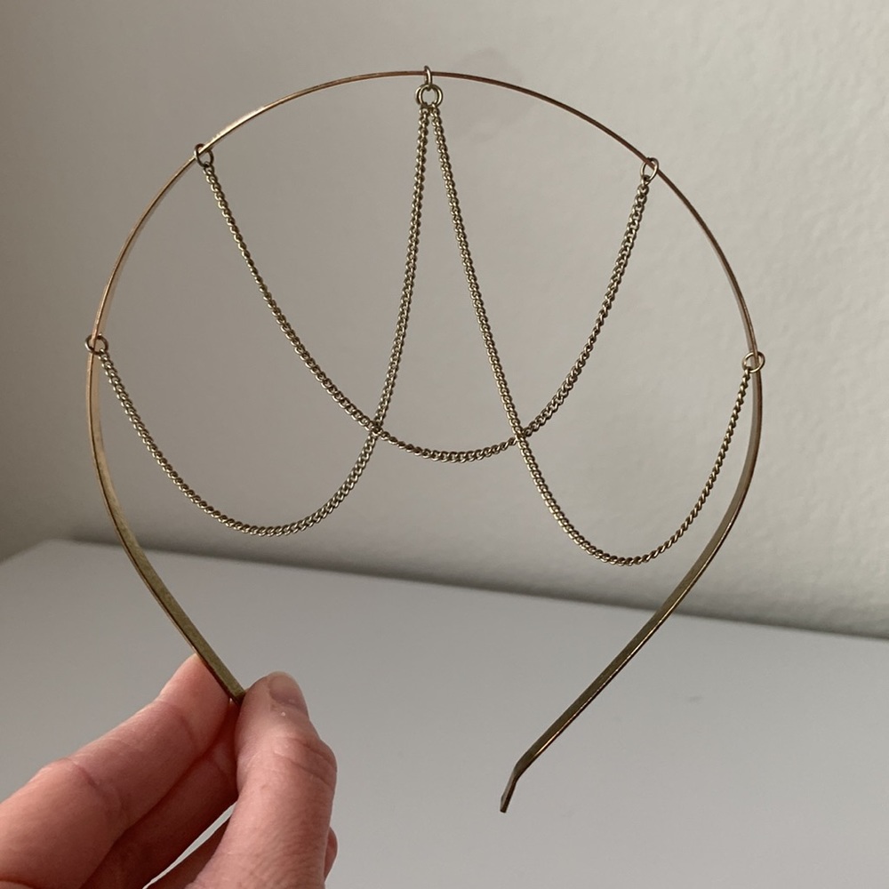 Metal Headband with Chain Detail